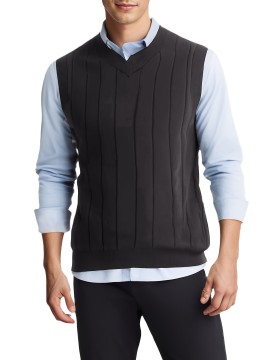 Tooluck Men's Fashion V-Neck Wide Stripe Pullover Vest
