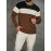 Men's Casual Color Block Knitted Sweater - Warm, High Stretch Crew Neck Pullover for Fall/Winter